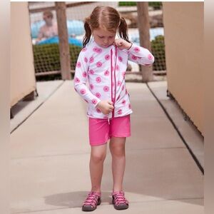 Swim zip 3 piece Tankini shorts set